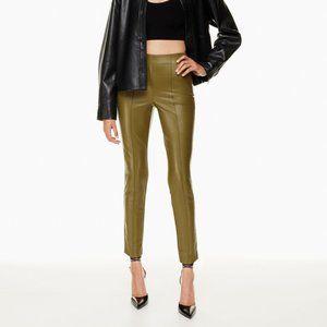 Babaton Frida Pant High-waisted Vegan Leather skinny pants Avocado size 8 NWT